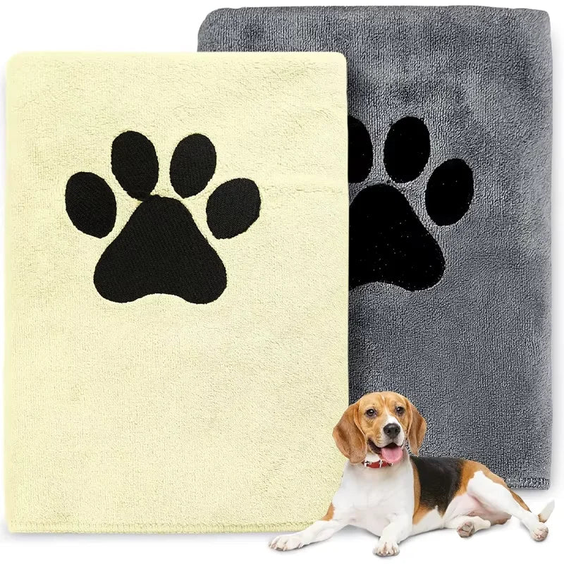 Quick-Drying Pet Towel Absorbent Pet Microfiber Bath Towel for Dogs Cats Soft Lint-Free Fiber Dog Towels Pet Cat Blanket