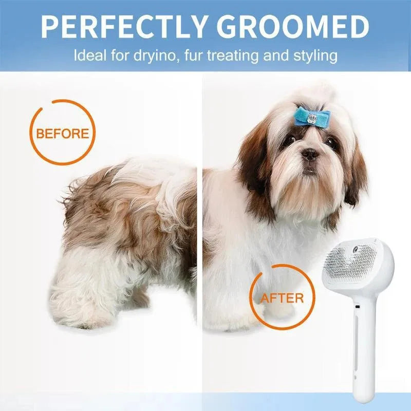 Cat Dog Comb Pet Steam Massage Brush Safe Round Head Soft Teeth Spray Hair Removal Comb for Universal for Cats Dogs Accessories