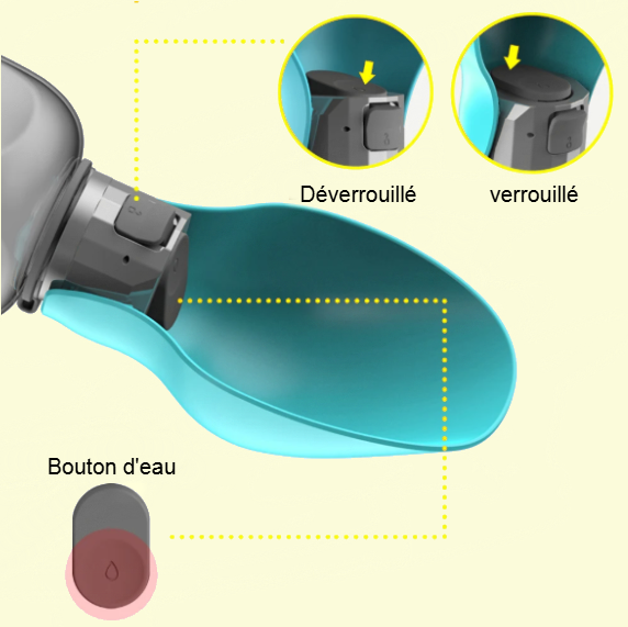 Bouteille d'eau portative pour chien