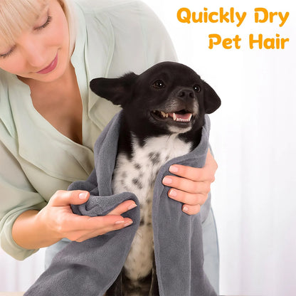 Quick-Drying Pet Towel Absorbent Pet Microfiber Bath Towel for Dogs Cats Soft Lint-Free Fiber Dog Towels Pet Cat Blanket